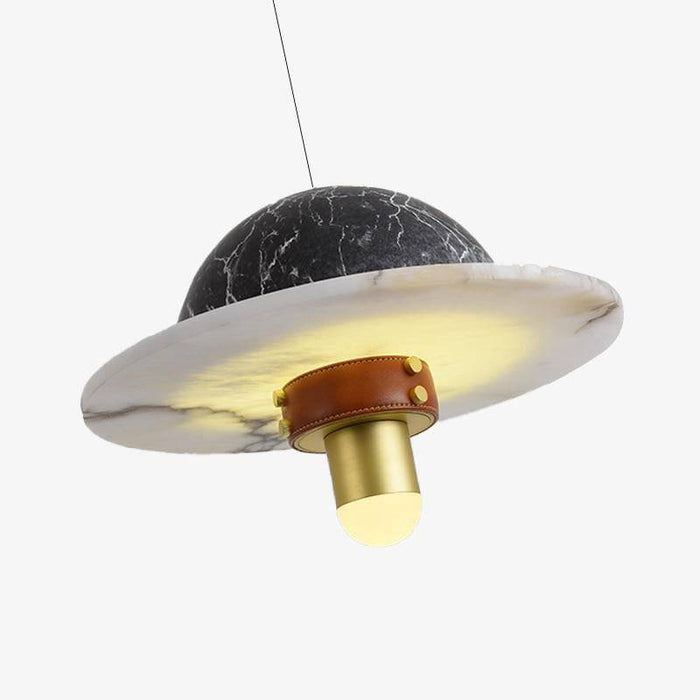 Suspension LED Marbre Noir et Blanc - Or | Marco Lucetti L