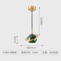 Suspension LED Marbrée - Design Épuré | Marco Lucetti Vert