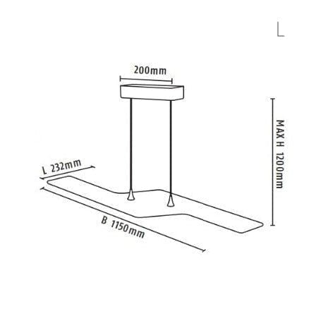 Suspension LED Maya Zigezag Argent | Marco Lucetti