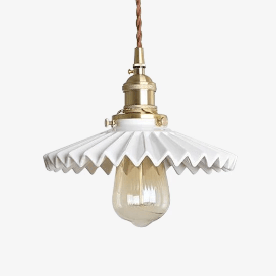Suspension LED Doré et Épouvantail Blanc