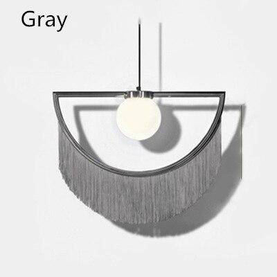Suspension LED Métal et Pendentif Coloré | Marco Lucetti Gris / 38 x 34cm