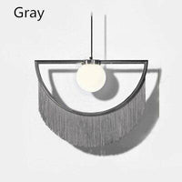 Suspension LED Métal et Pendentif Coloré | Marco Lucetti Gris / 38 x 34cm