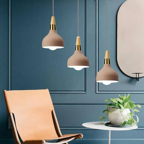 Suspension LED métal khaki doré Casa | Marco Lucetti
