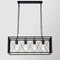 Suspension LED métal style Loft cage industrielle | Marco Lucetti 4 lampes