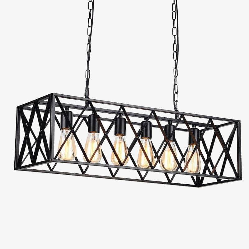 Suspension LED métal style Loft cage industrielle | Marco Lucetti 6 lampes