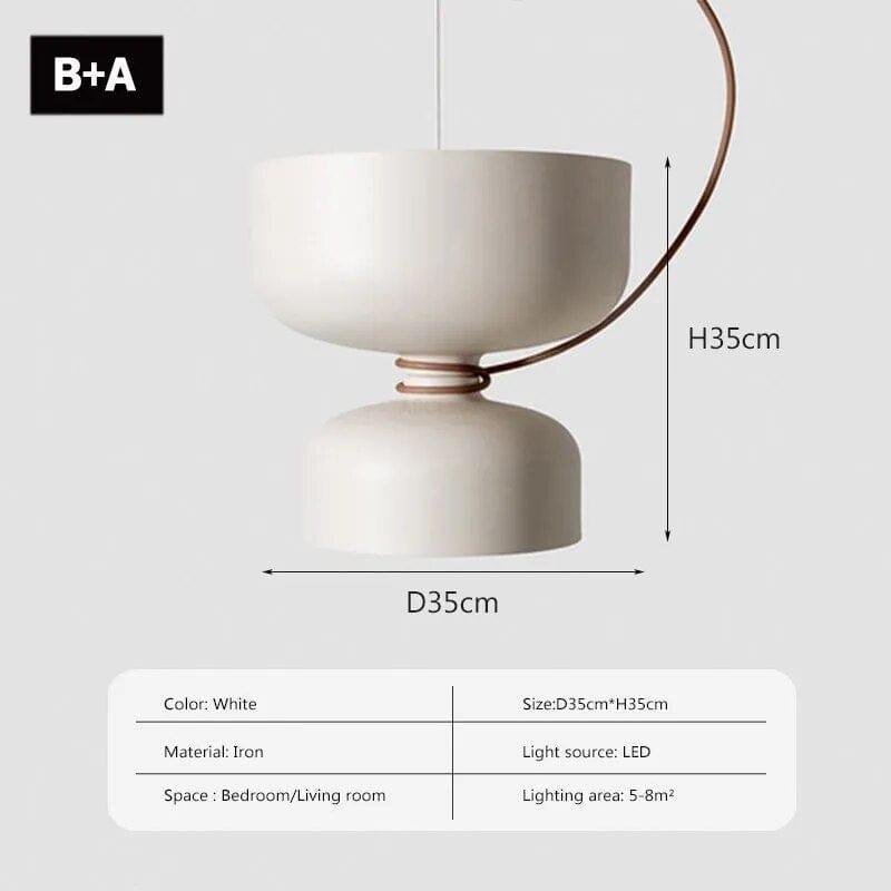 Suspension LED Minimaliste en Fer | Marco Lucetti LPL140 Blanc BA / Pas d'ampoule