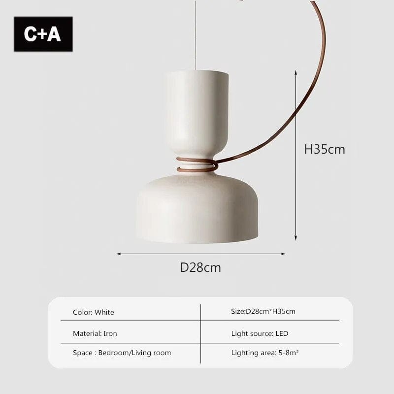 Suspension LED Minimaliste en Fer | Marco Lucetti LPL140 Blanc CA / Pas d'ampoule
