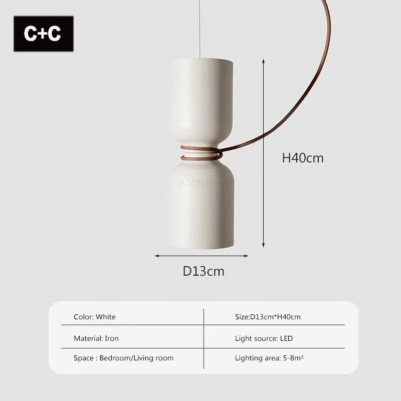 Suspension LED Minimaliste en Fer | Marco Lucetti LPL140 Blanc CC / Pas d'ampoule