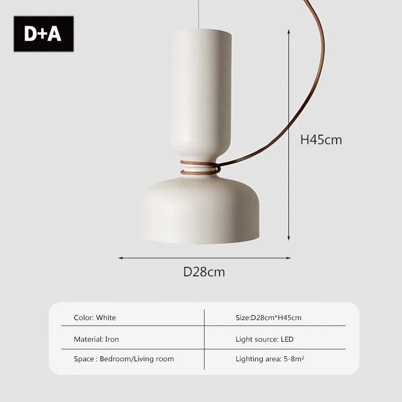 Suspension LED Minimaliste en Fer | Marco Lucetti LPL140 Blanc DA / Pas d'ampoule