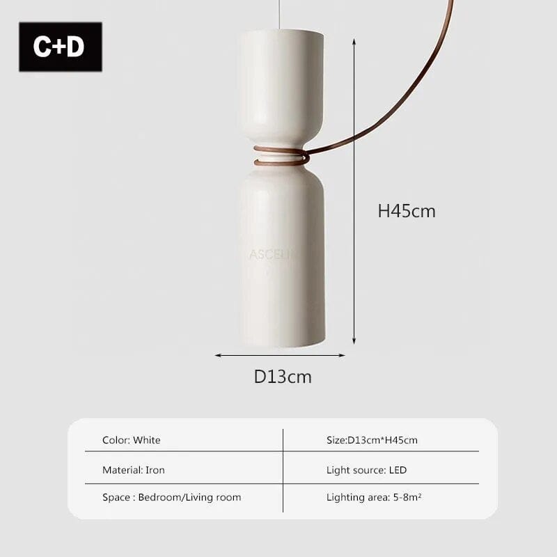 Suspension LED Minimaliste en Fer | Marco Lucetti LPL140 CD blanc / Pas d'ampoule