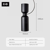 Suspension LED Minimaliste en Fer | Marco Lucetti LPL140 CD noir / Pas d'ampoule