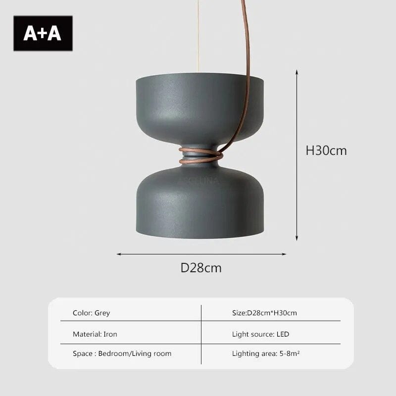 Suspension LED Minimaliste en Fer | Marco Lucetti LPL140 Gris AA / Pas d'ampoule