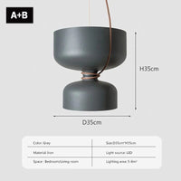 Suspension LED Minimaliste en Fer | Marco Lucetti LPL140 Gris BA / Pas d'ampoule