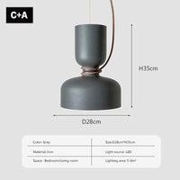 Suspension LED Minimaliste en Fer | Marco Lucetti LPL140 Gris CA / Pas d'ampoule