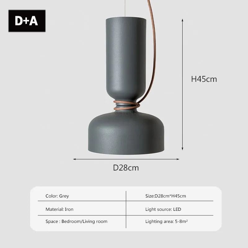 Suspension LED Minimaliste en Fer | Marco Lucetti LPL140 Gris DA / Pas d'ampoule