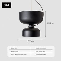 Suspension LED Minimaliste en Fer | Marco Lucetti LPL140 Noir BA / Pas d'ampoule