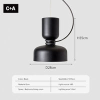 Suspension LED Minimaliste en Fer | Marco Lucetti LPL140 Noir CA / Pas d'ampoule