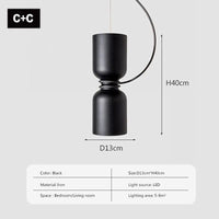 Suspension LED Minimaliste en Fer | Marco Lucetti LPL140 Noir CC / Pas d'ampoule
