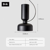 Suspension LED Minimaliste en Fer | Marco Lucetti LPL140 Noir DA / Pas d'ampoule
