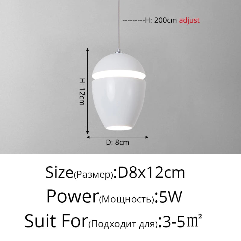 Suspension LED Minimaliste Nordique pour Bar et Restaurant Créatif