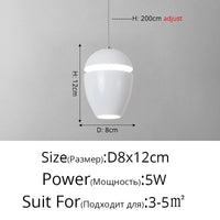 Suspension LED Minimaliste Nordique pour Bar et Restaurant Créatif