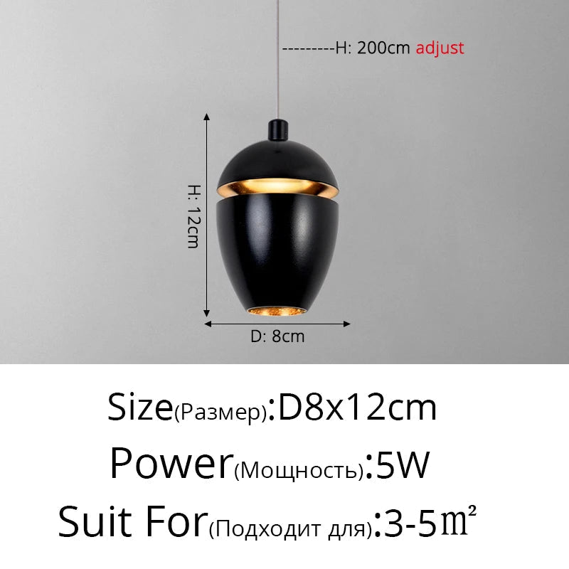 Suspension LED Minimaliste Nordique pour Bar et Restaurant Créatif