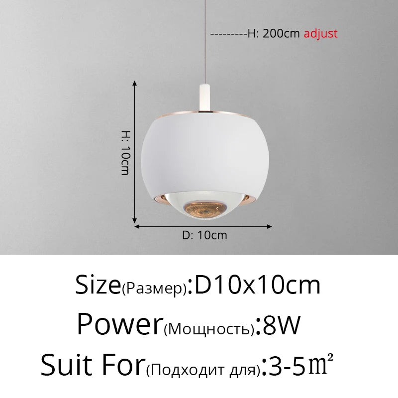 Suspension LED Minimaliste Nordique pour Bar et Restaurant Créatif