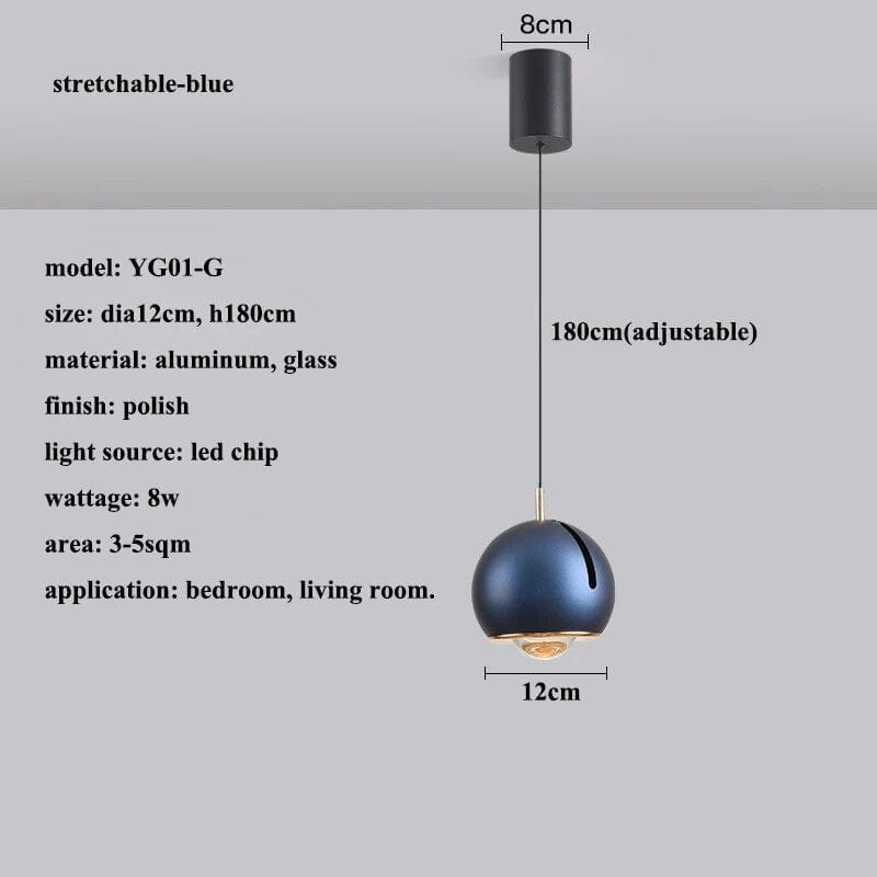 Suspension LED Modern Angle Adjustment | Marco Lucetti Extensible-bleu / Lumière chaude (3000K)