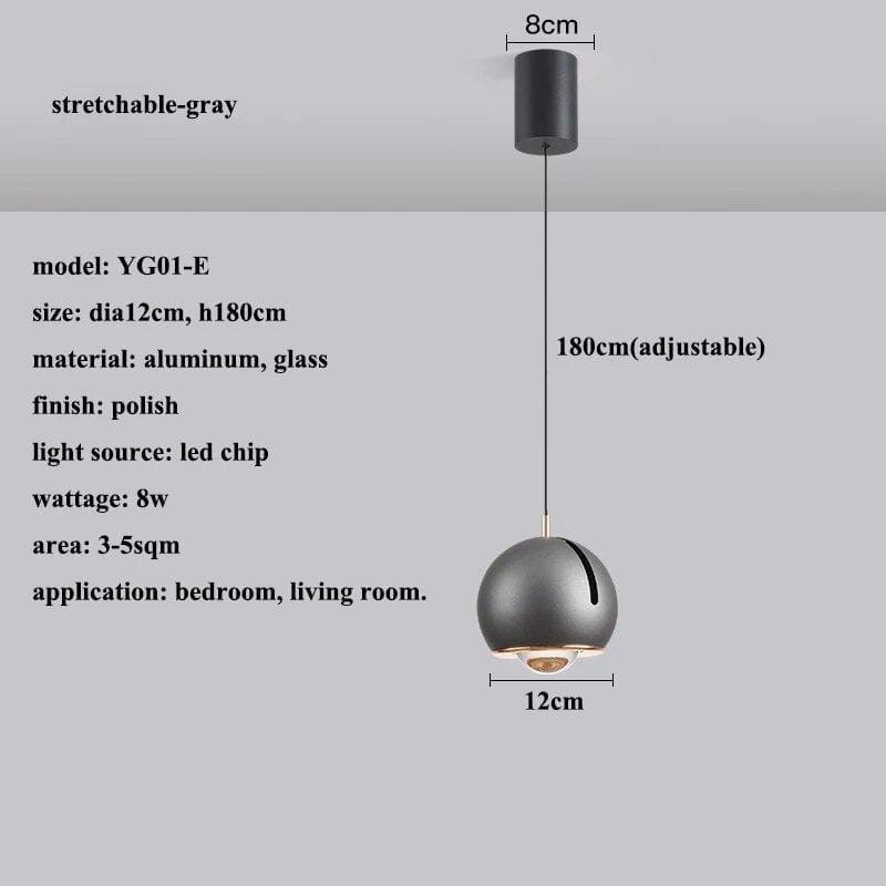 Suspension LED Modern Angle Adjustment | Marco Lucetti Extensible-gris / Lumière chaude (3000K)