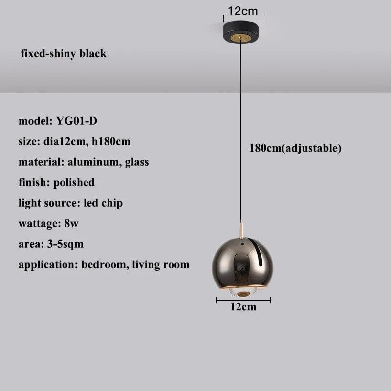 Suspension LED Modern Angle Adjustment | Marco Lucetti Fixe-noir / Lumière chaude (3000K)
