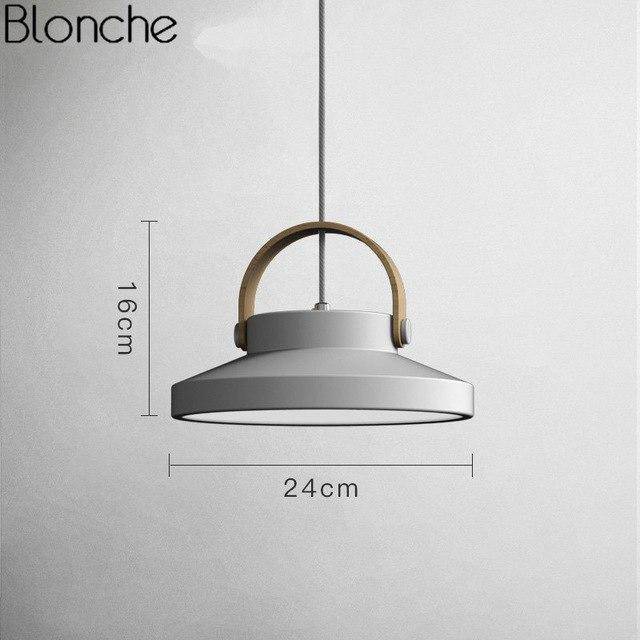 Suspension LED Moderna Wood & Metal | Marco Lucetti Blanc - 24cm