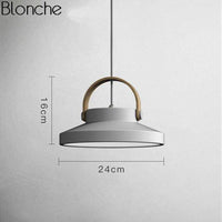 Suspension LED Moderna Wood & Metal | Marco Lucetti Blanc - 24cm