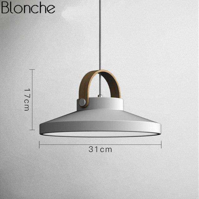 Suspension LED Moderna Wood & Metal | Marco Lucetti Blanc - 31cm