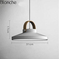Suspension LED Moderna Wood & Metal | Marco Lucetti Blanc - 31cm