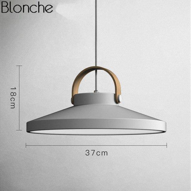 Suspension LED Moderna Wood & Metal | Marco Lucetti Blanc - 37cm
