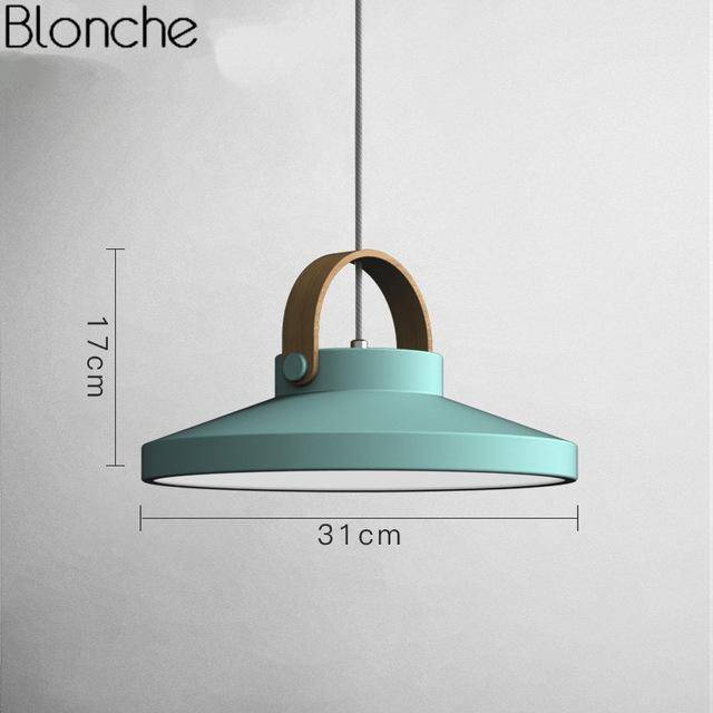 Suspension LED Moderna Wood & Metal | Marco Lucetti Bleu - 31cm