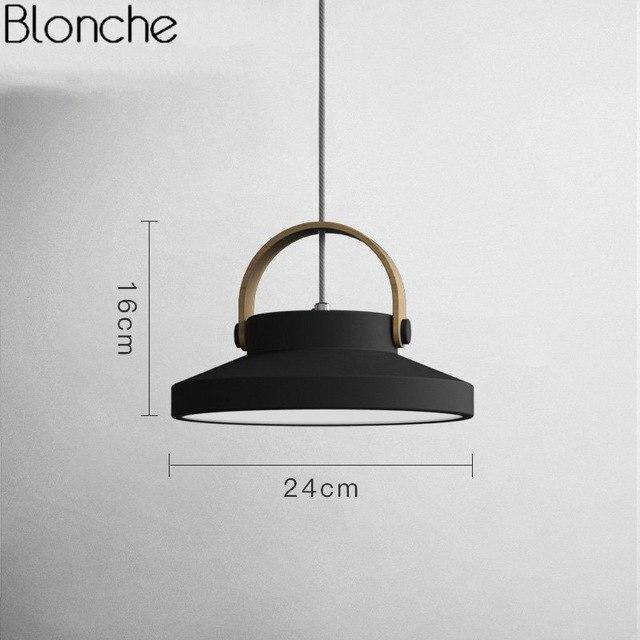 Suspension LED Moderna Wood & Metal | Marco Lucetti Noir - 24cm