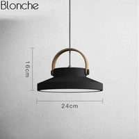 Suspension LED Moderna Wood & Metal | Marco Lucetti Noir - 24cm