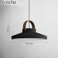Suspension LED Moderna Wood & Metal | Marco Lucetti Noir - 31cm