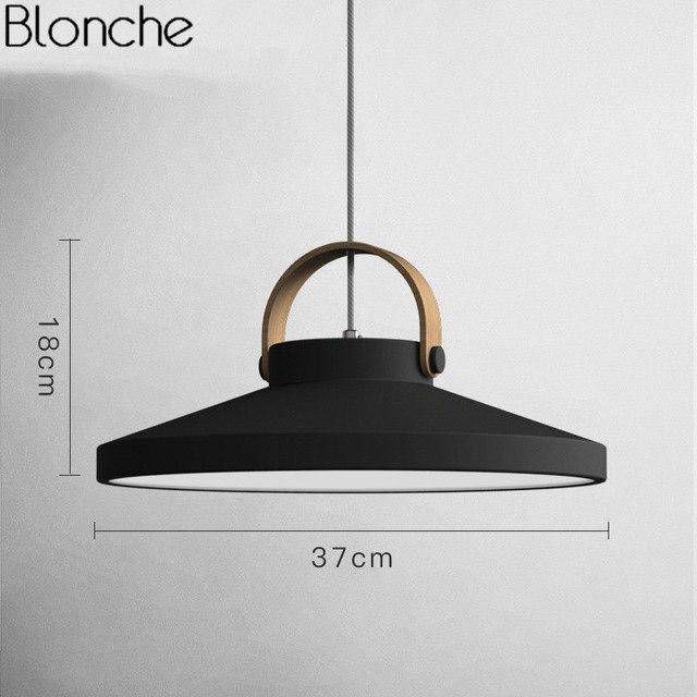 Suspension LED Moderna Wood & Metal | Marco Lucetti Noir - 37cm