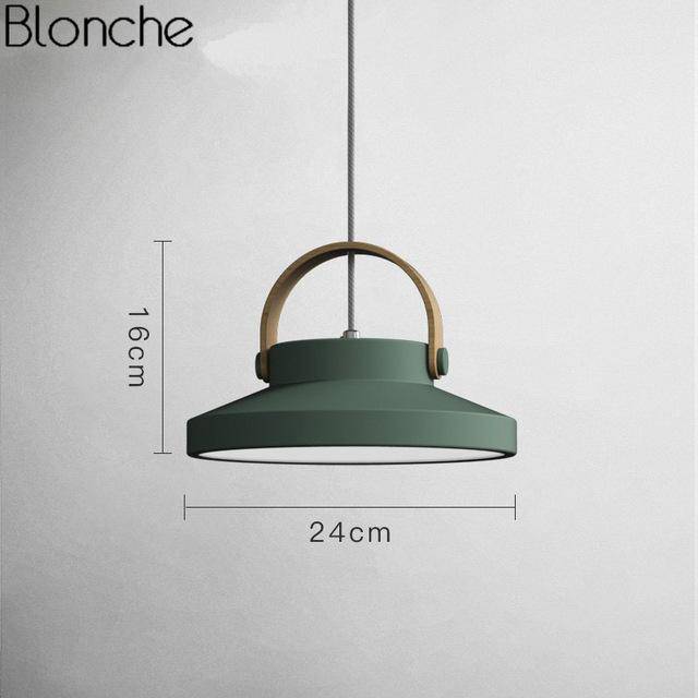 Suspension LED Moderna Wood & Metal | Marco Lucetti Vert - 24cm