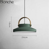 Suspension LED Moderna Wood & Metal | Marco Lucetti Vert - 24cm