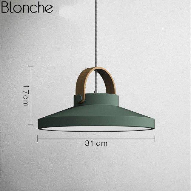 Suspension LED Moderna Wood & Metal | Marco Lucetti Vert - 31cm