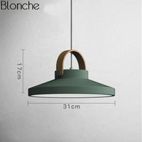 Suspension LED Moderna Wood & Metal | Marco Lucetti Vert - 31cm