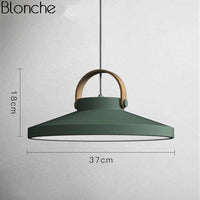 Suspension LED Moderna Wood & Metal | Marco Lucetti Vert - 37cm