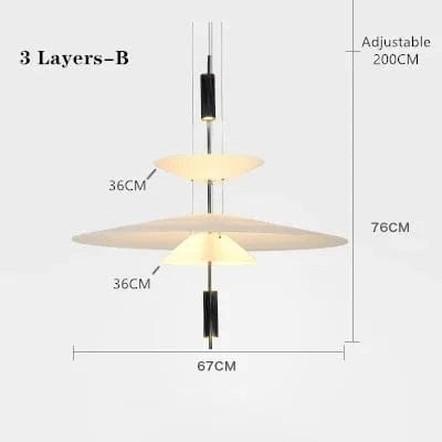 Suspension LED Moderne Design Danemark UFO pour Salon & Bar | Marco Lucetti 3 Layers-B Large / Warm White