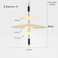 Suspension LED Moderne Design Danemark UFO pour Salon & Bar | Marco Lucetti 4 couches-A / 3 couleurs de gradation
