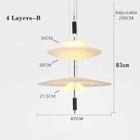 Suspension LED Moderne Design Danemark UFO pour Salon & Bar | Marco Lucetti 4 couches-B / Blanc chaud