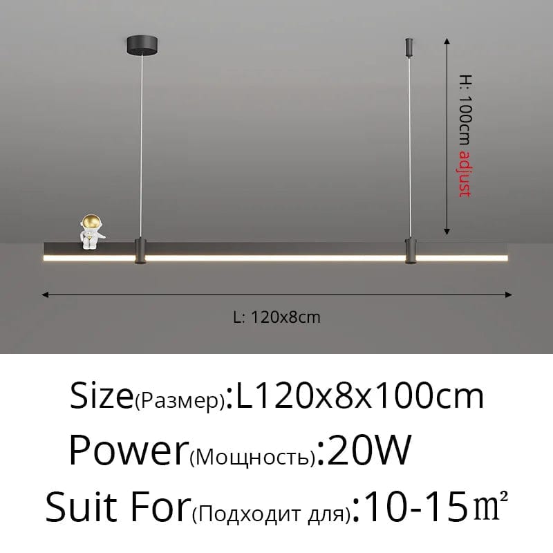 Suspension LED moderne en acier brossé noir. | Marco Lucetti