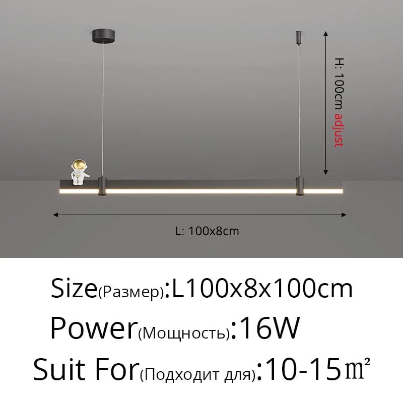 Suspension LED moderne en acier brossé noir. | Marco Lucetti